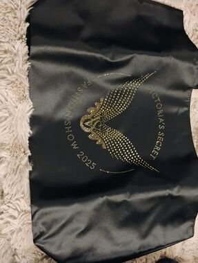 Victoria's Secret Black Satin Limited Edition Fashion Show 2025 Tote Bag
